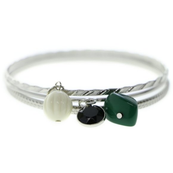 Catherine's plus sized silver charm bangle set - Picture 3 of 5